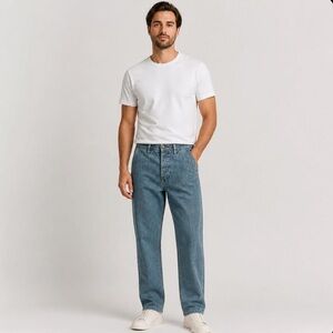 Topman Vintage Skinny Chino Mens Light Wash Denim Pants Size 34R